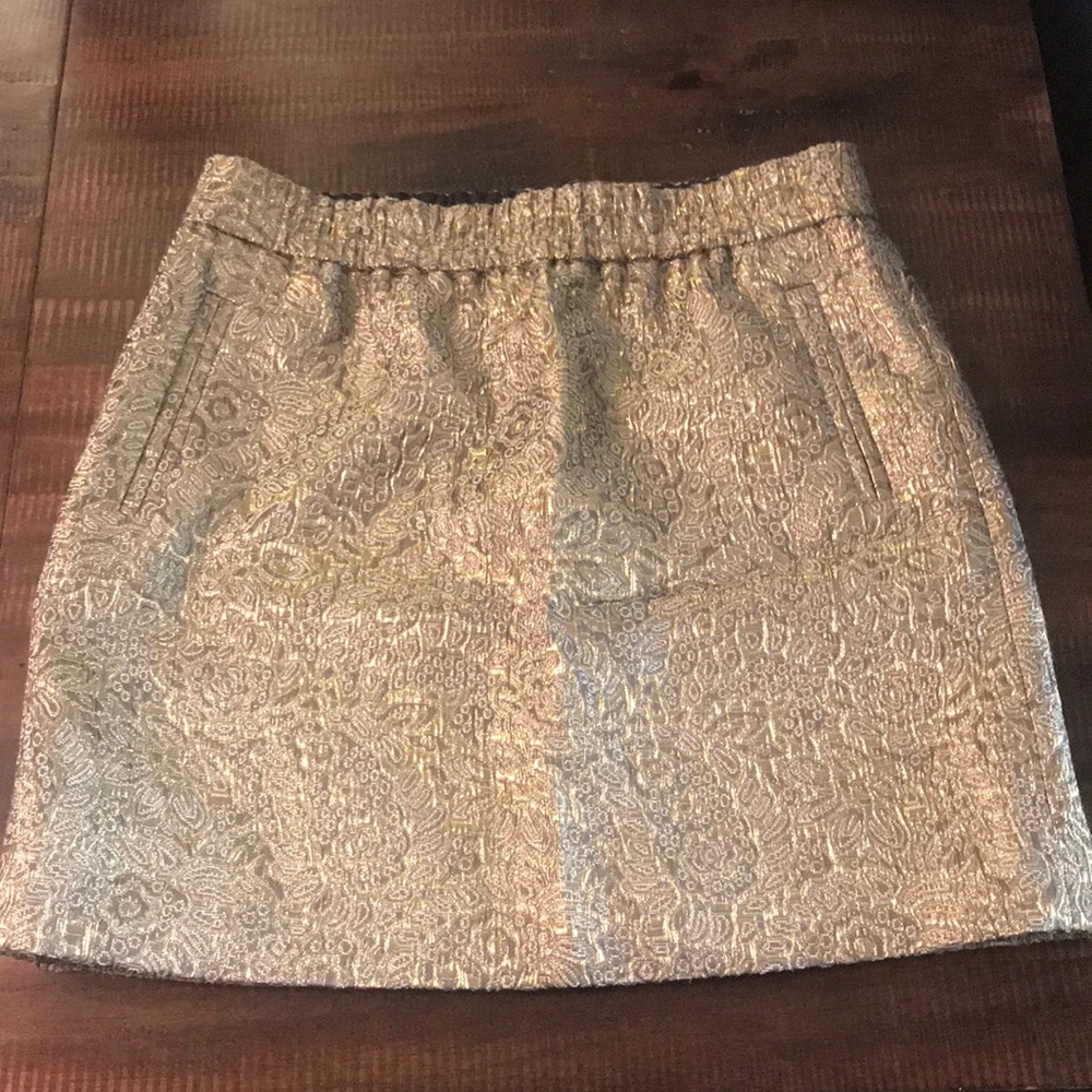 LOFT Gold, Black, & White embellished skirt